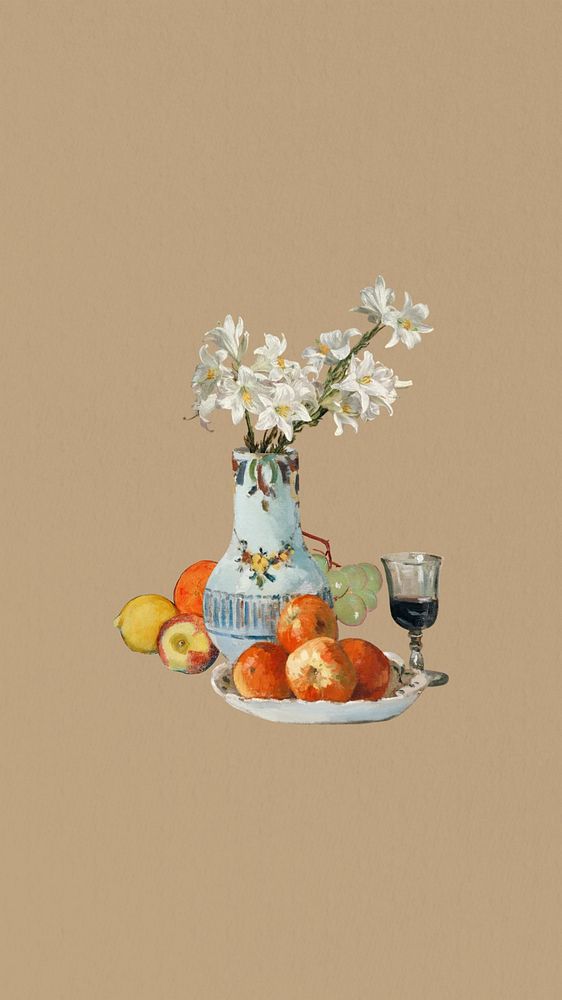 Fruit still life phone wallpaper collage. Remixed by rawpixel.