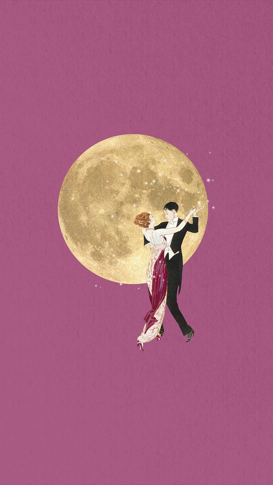 Dancing couple phone wallpaper collage. Remixed by rawpixel.