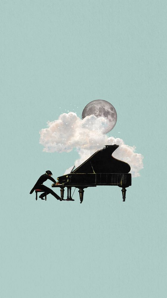 Classical pianist music phone wallpaper collage. Remixed by rawpixel.