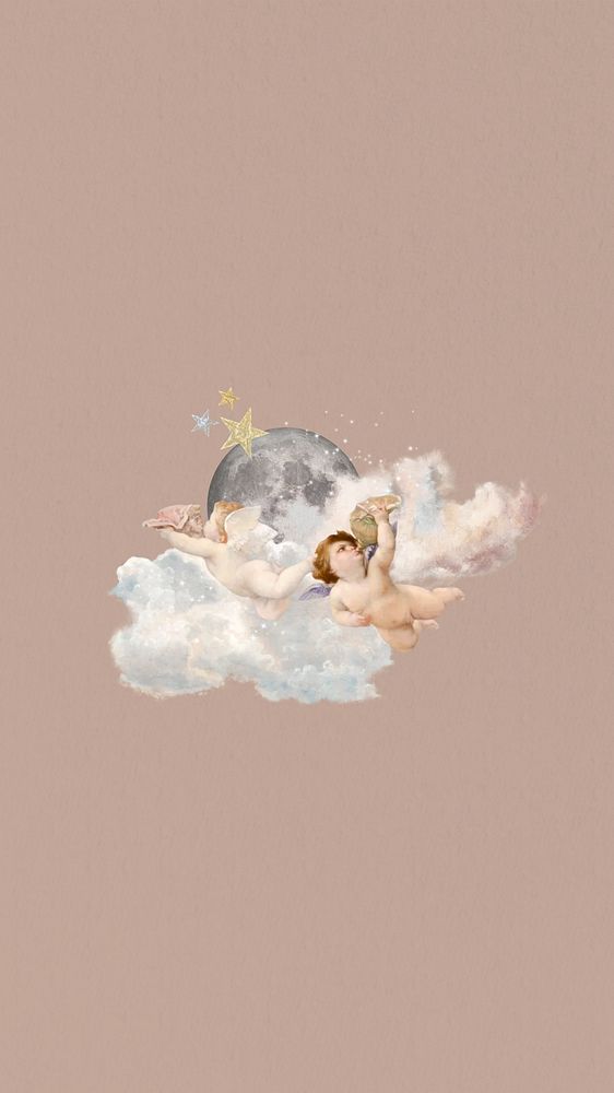 Flying cherubs phone wallpaper collage. | Premium Photo - rawpixel