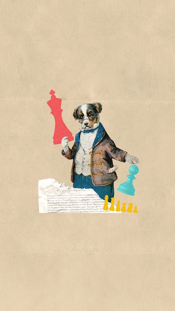 Business strategy  iPhone wallpaper, dog collage. Remixed by rawpixel.