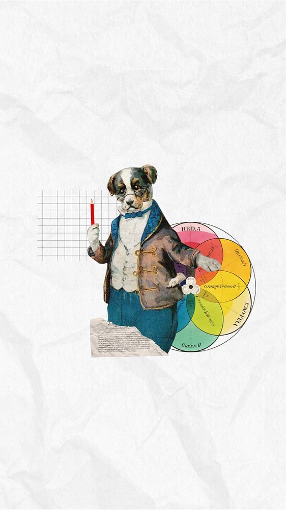 Dog teacher education mobile wallpaper collage. Remixed by rawpixel.