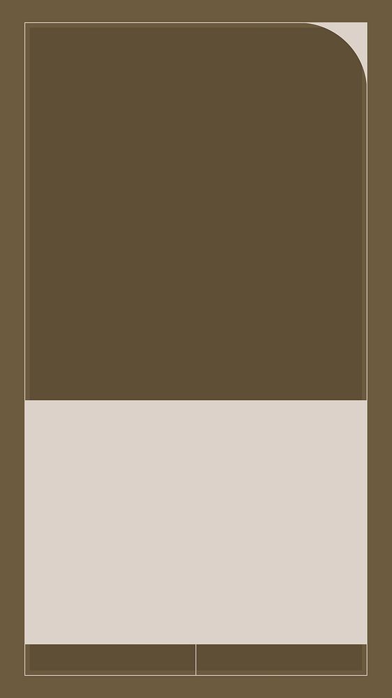 Brown rectangle frame phone wallpaper vector