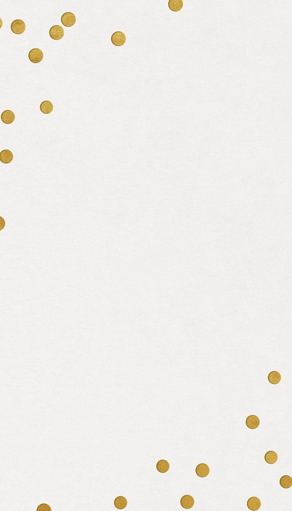 Festive off-white mobile wallpaper, gold confetti border