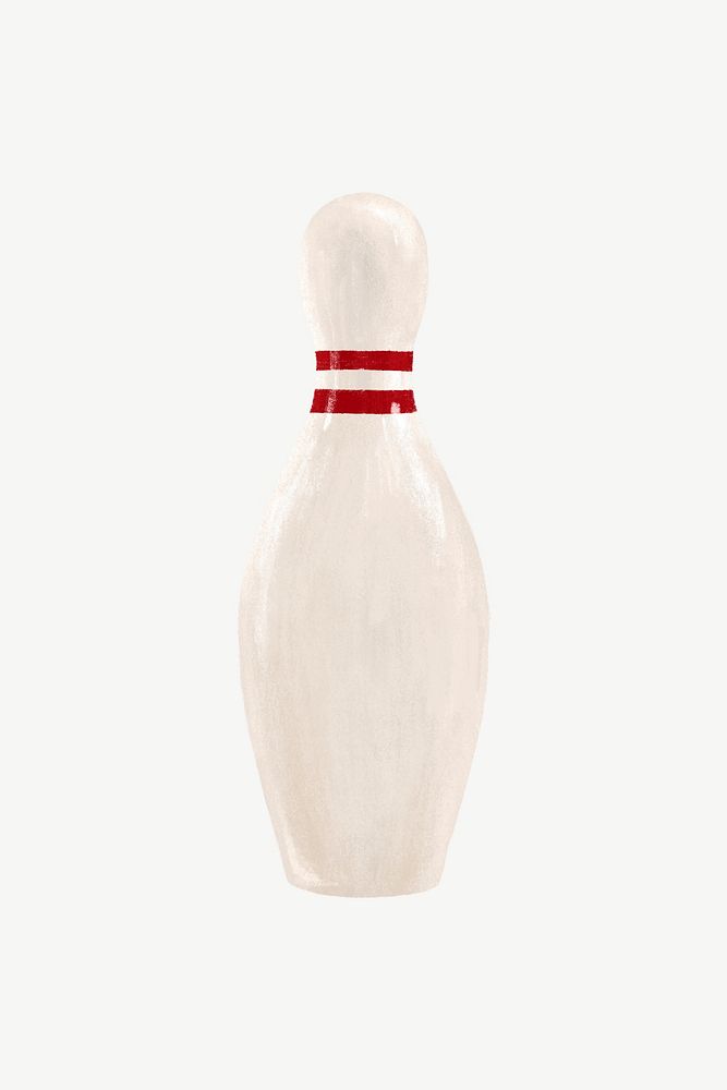 Bowling pin, sport equipment collage element psd