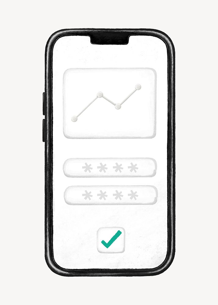 Business analytics on mobile phone, element graphic