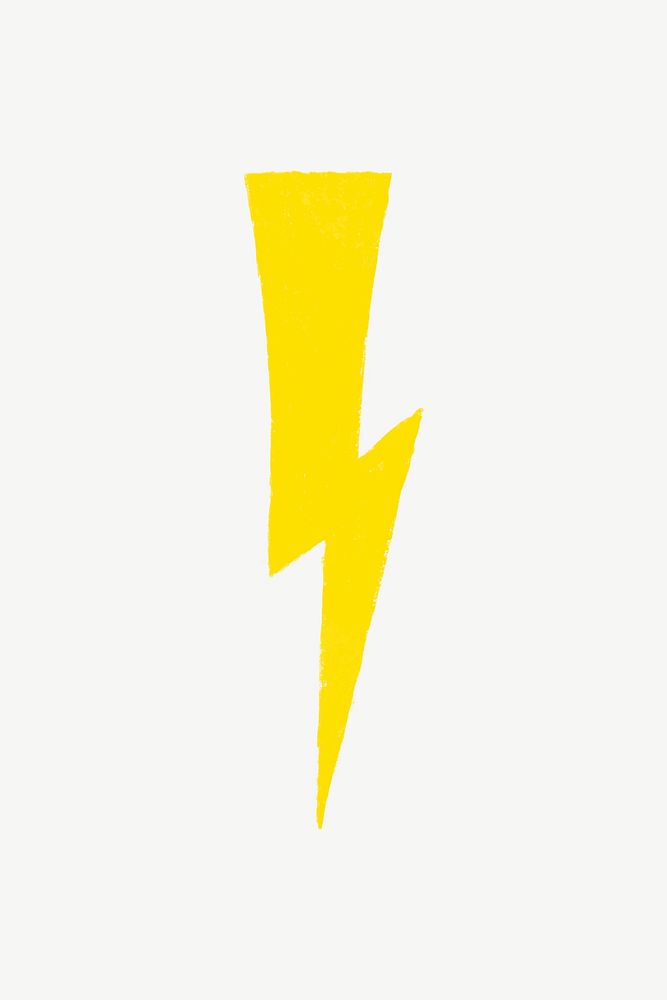 Lightning bolt, weather doodle collage element psd