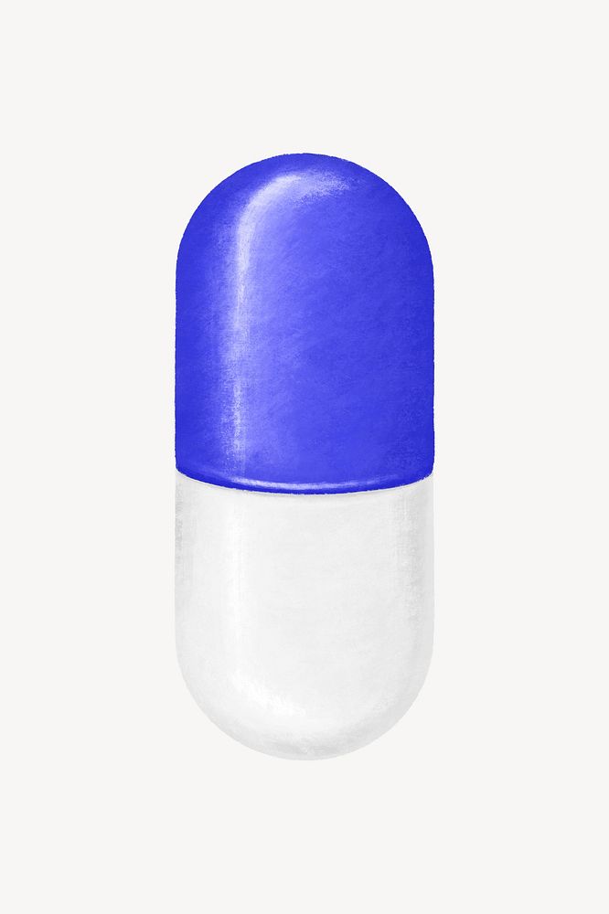 Blue capsule medicine illustration