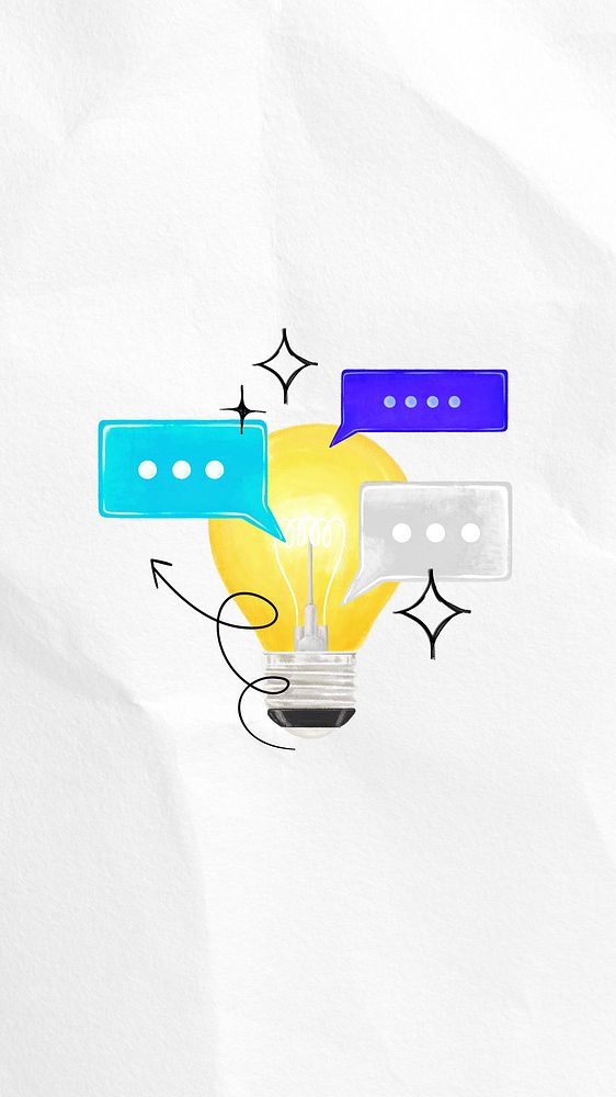 Creative light bulb iPhone wallpaper, paper textured background