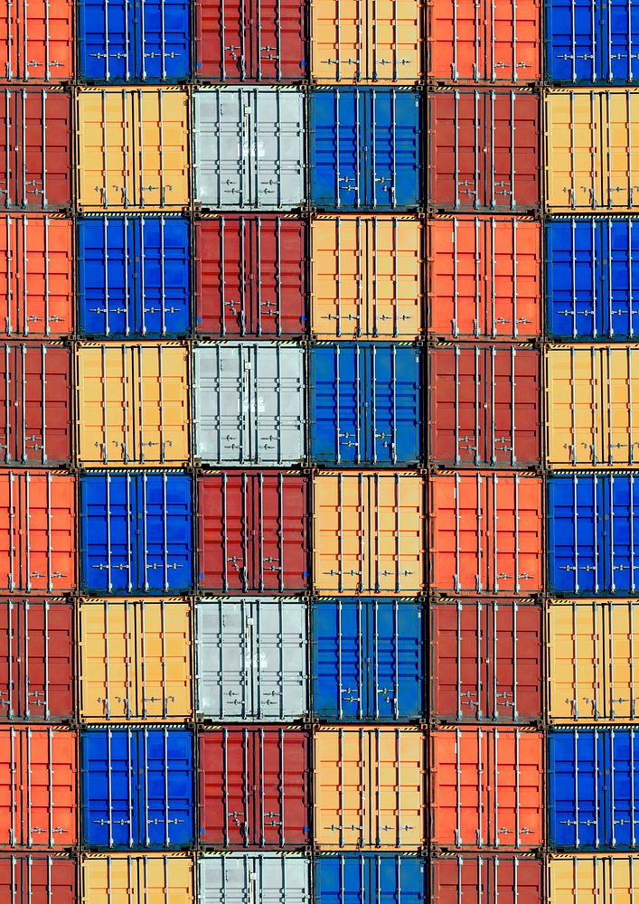 Colorful shipping containers, industry image