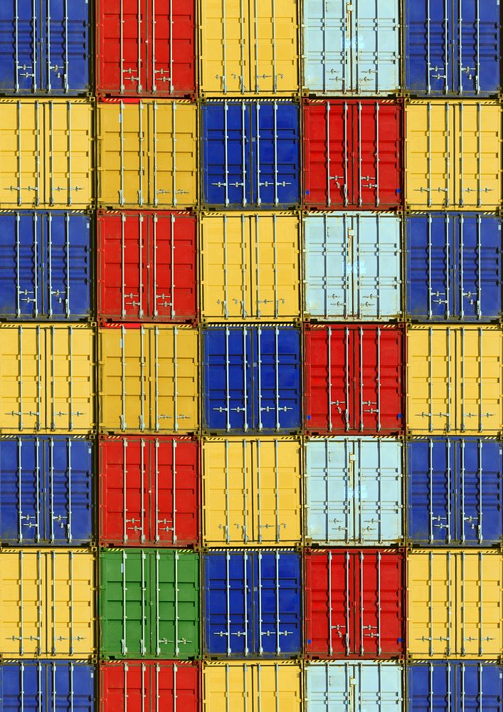 Colorful shipping containers, industry image