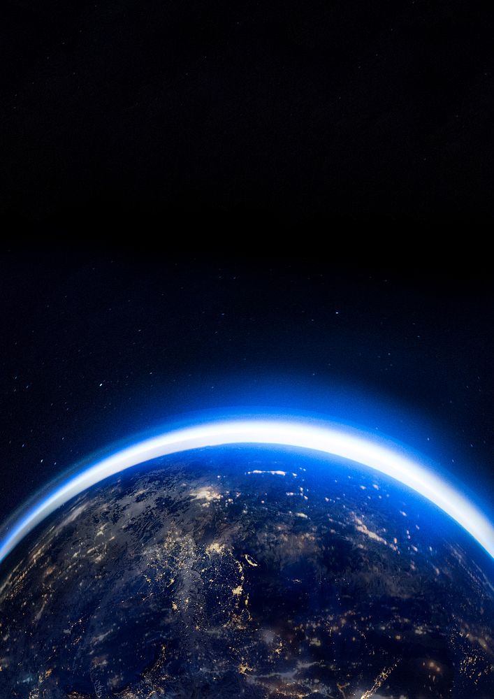 Glowing planet earth image with copy space