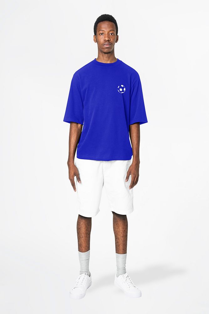 Blue t-shirt man, basic wear isolated design