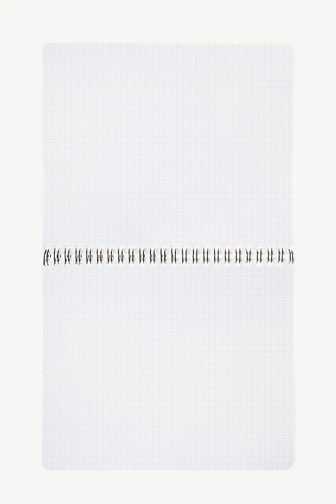Open notebook, isolated object on white
