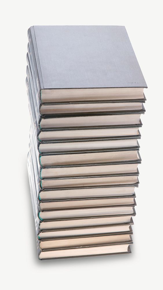 Grey book stack isolated graphic psd