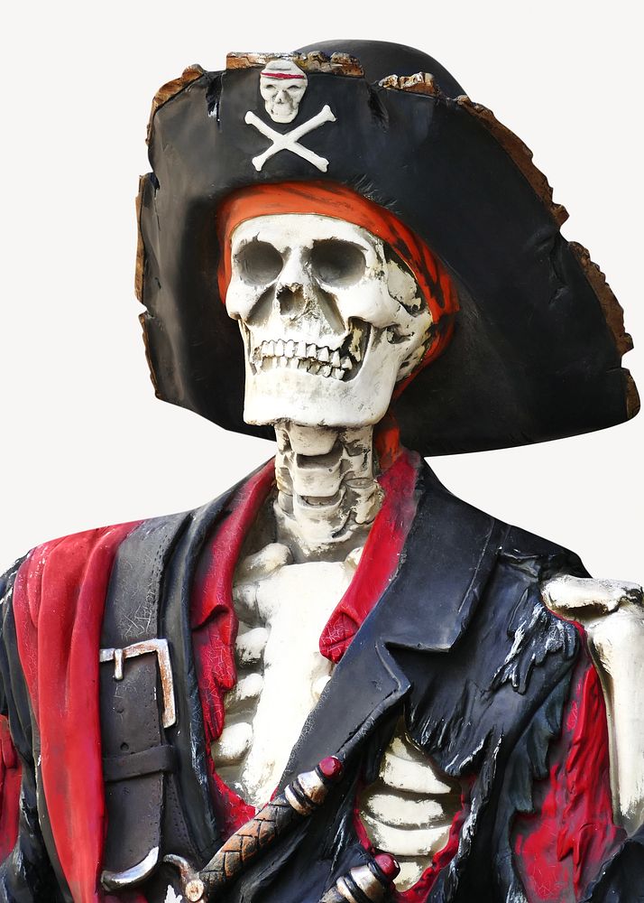 Pirate skeleton, isolated object