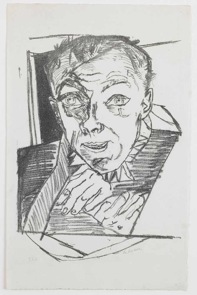 Self-Portrait, plate 1 from the portfolio “Hell” by Max Beckmann