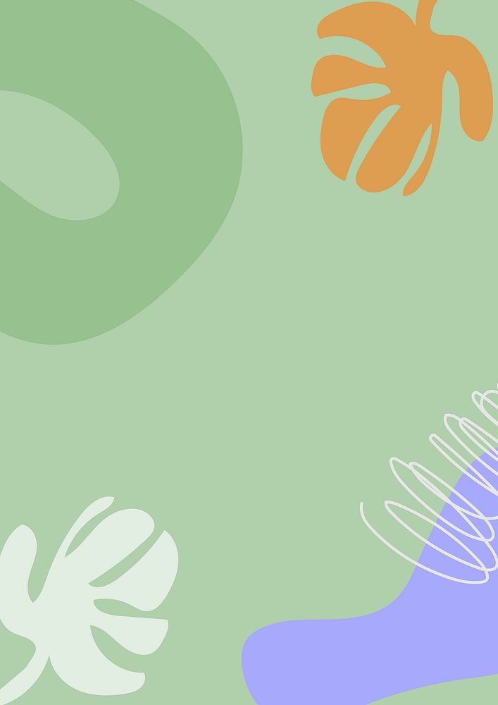 Pastel green botanical background, cute design