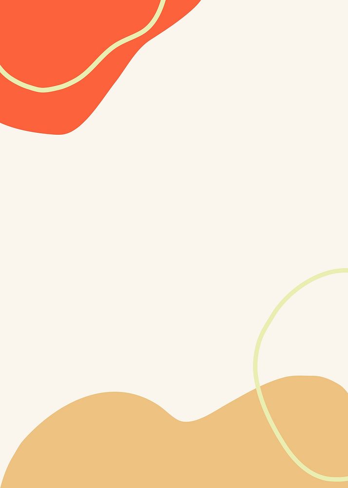 Minimal beige background, orange wavy border