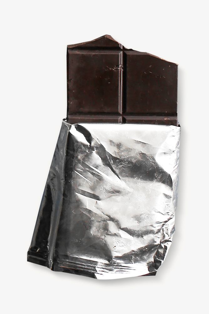 Dark chocolate bar isolated object