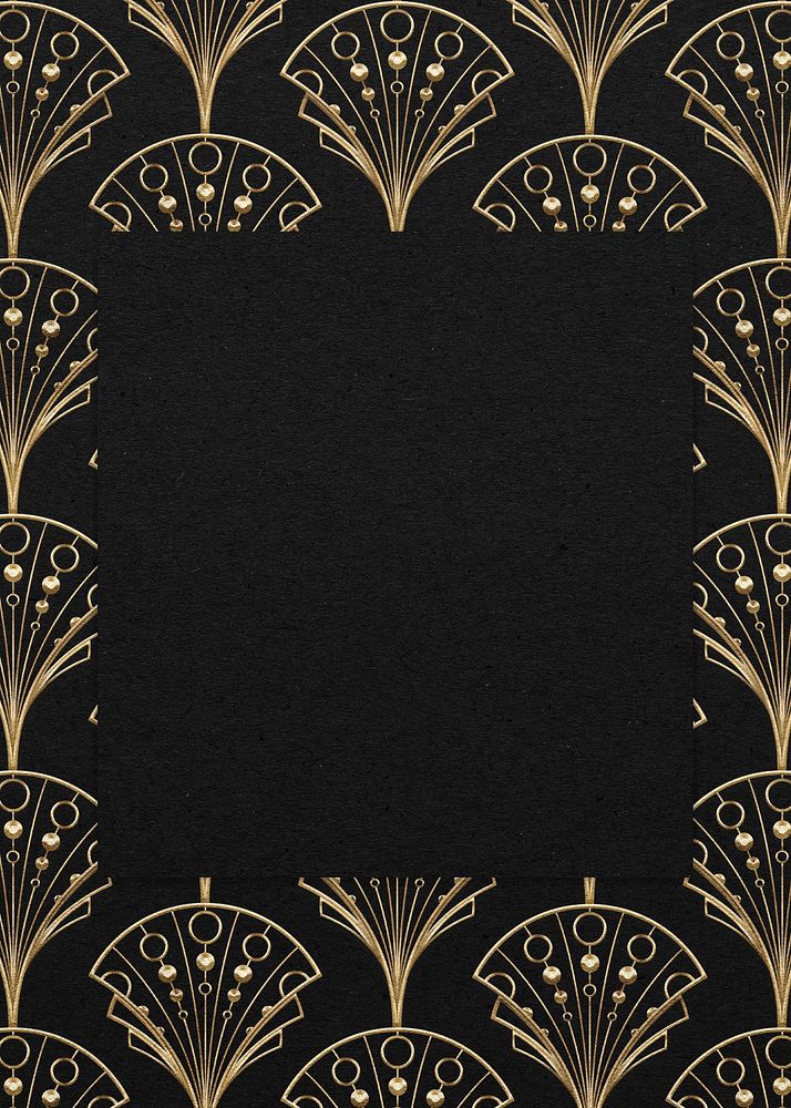 Vintage gatsby frame background, dark brown design