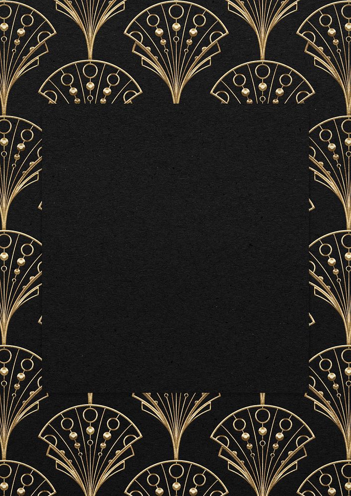 Vintage gatsby frame background, dark brown design