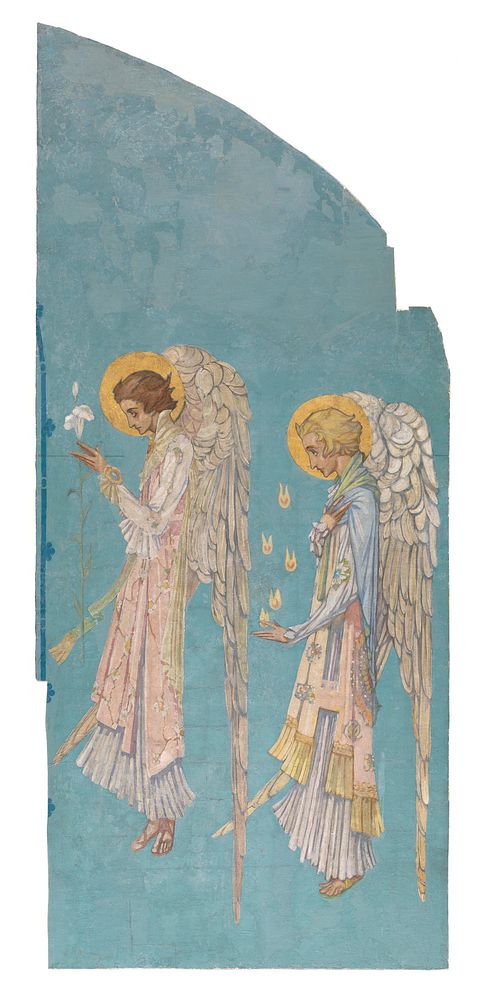 Two Winged Angels in Profile (1924) by Harry Clarke.