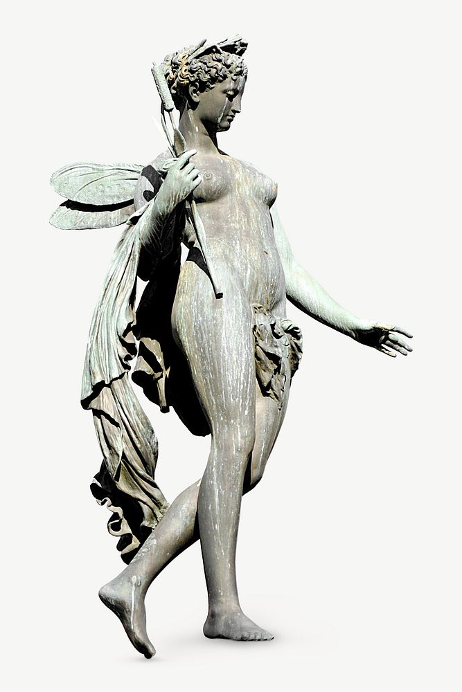 Nymph statue isolated graphic psd