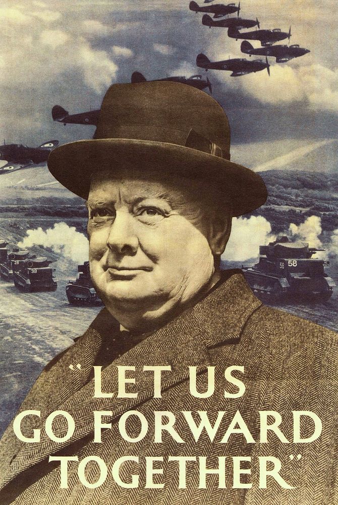 Winston Churchill motivation poster, 1940