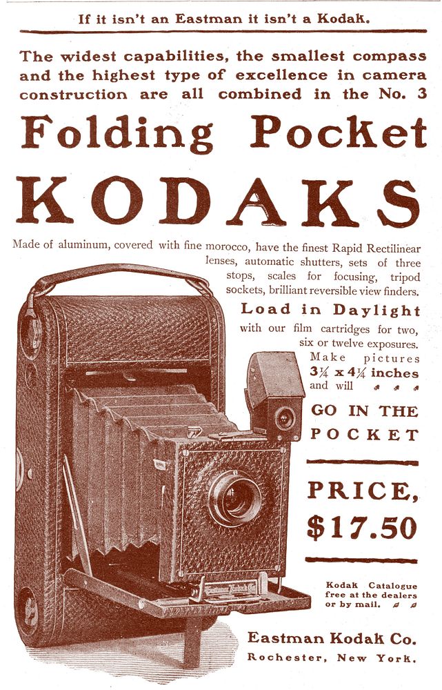 Advertisement for Kodak Folding Pocket Camera 1900