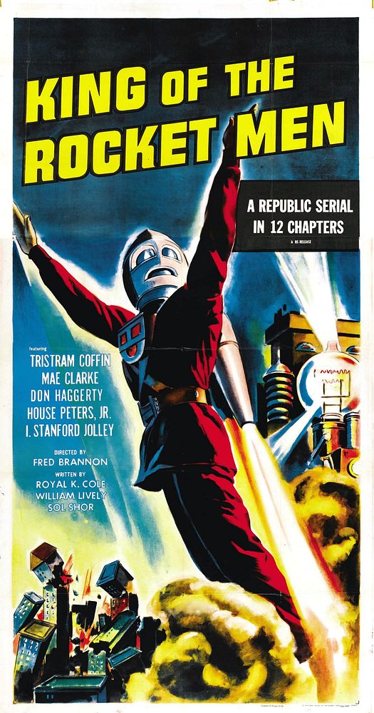 Poster for the 1949 film King of the Rocket Men.The item has no copyright markings on it as can be seen in the links above.…