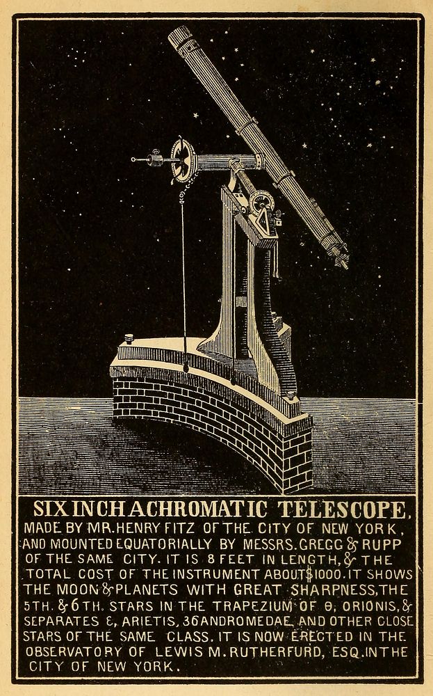 Six-inch achromatic telescope made by Mr. Henry Fitz of the City of New YorkIdentifier: primaryastronomy00matt (find…