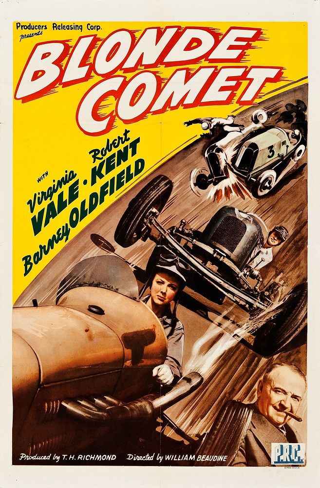Poster for the 1941 film The Blonde Comet.The item has no copyright markings on it as can be seen in the links above. At…