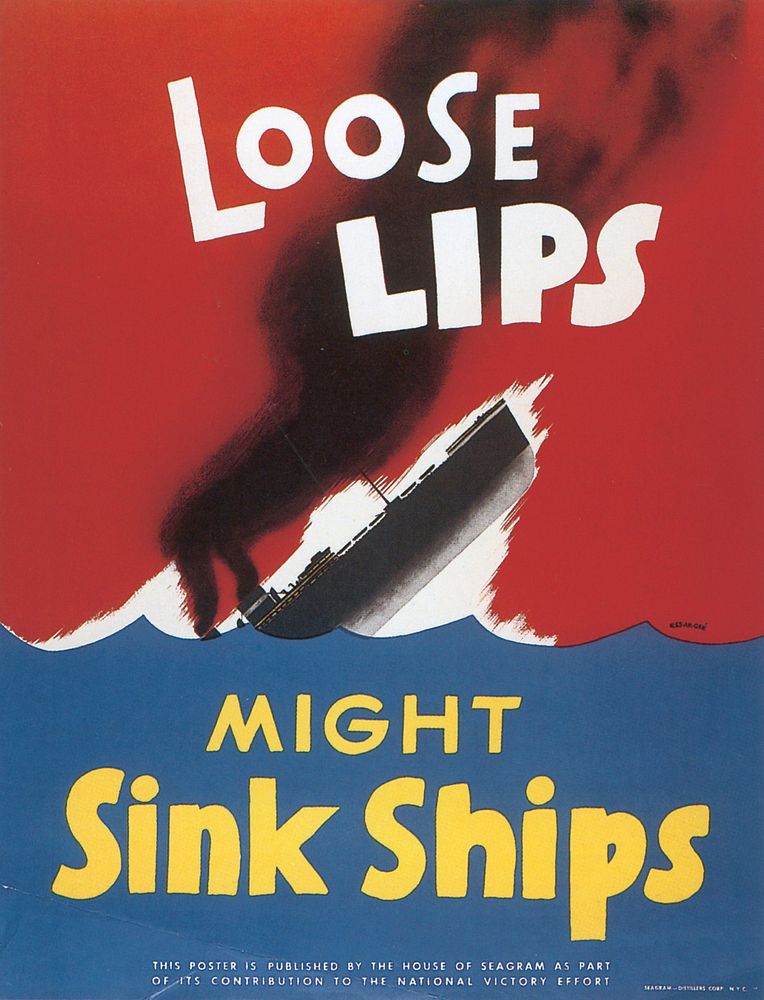 Loose lips might sink ships -- a poster advocating w:operational security.