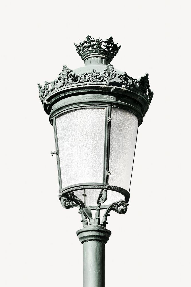 Street lantern, isolated object on white