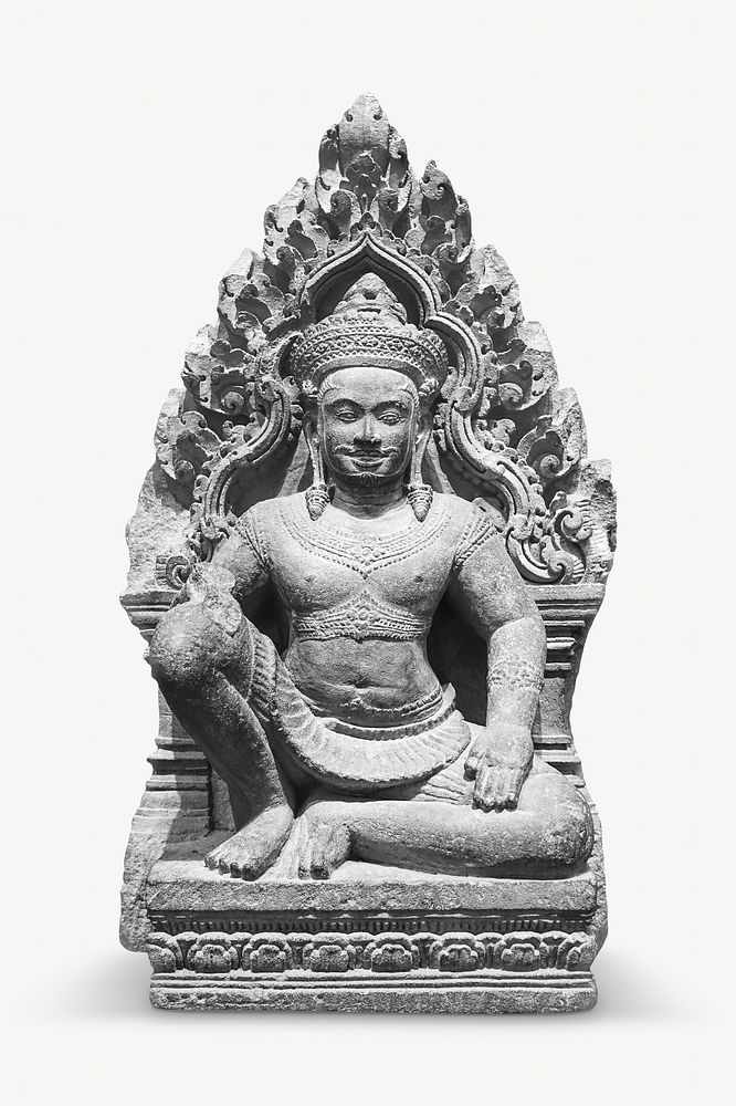 Indian sculpture, isolated image on white