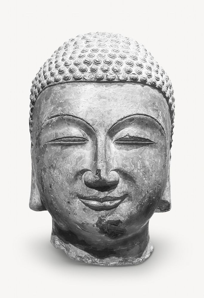 Buddha sculpture, isolated image on white