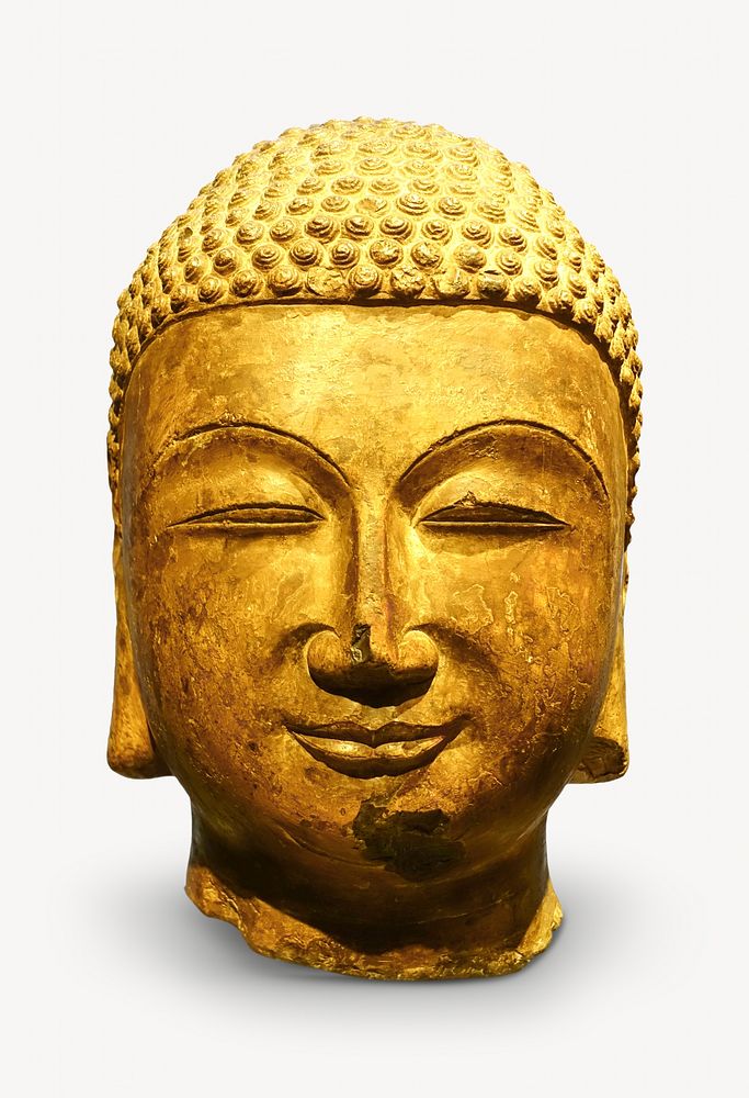 Buddha sculpture, isolated image on white
