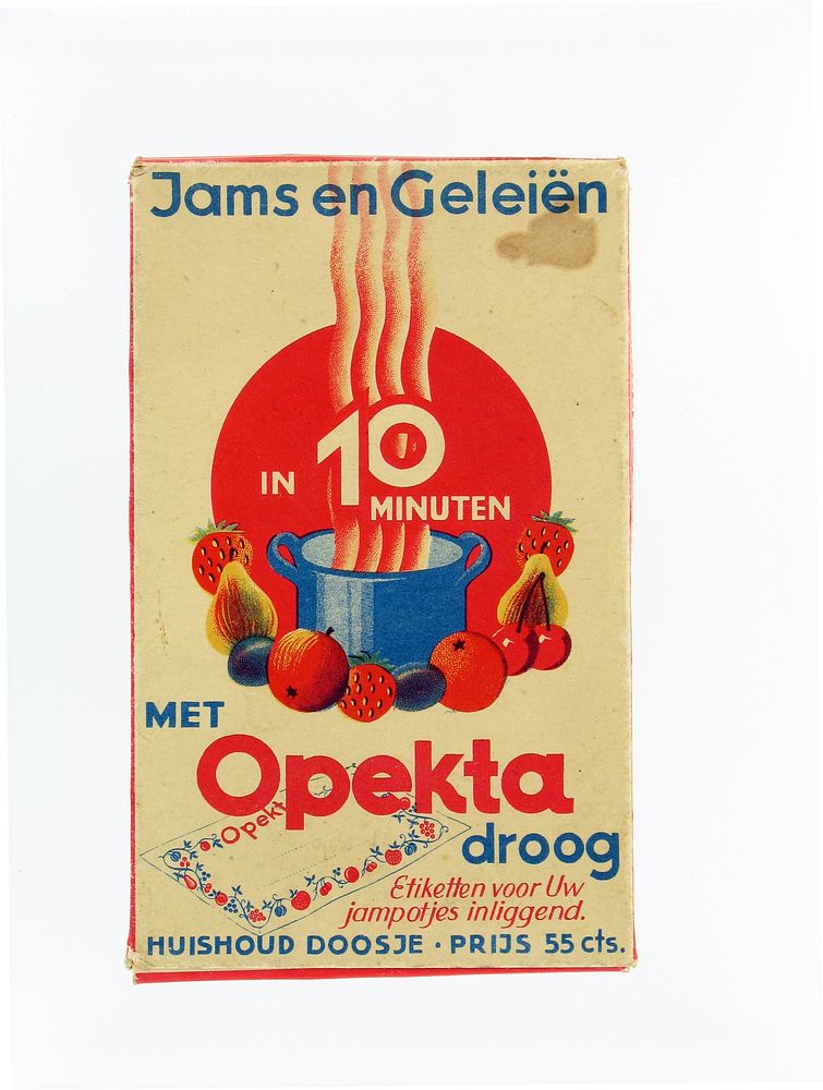 Pakje Opekta voor het maken van jam en gelei.