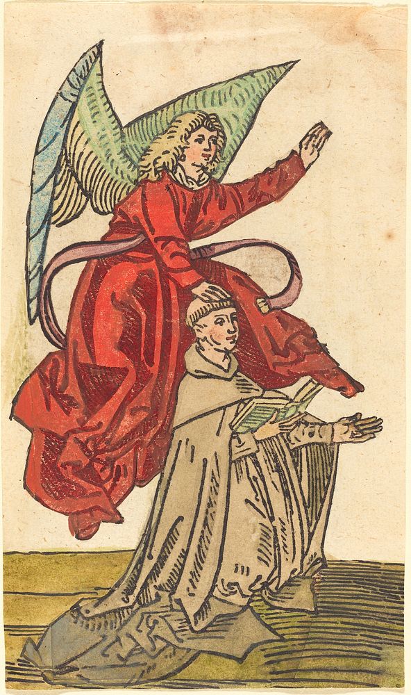 German 15th Century, A Monk with an Angel, 1480-1490, NGA 3970