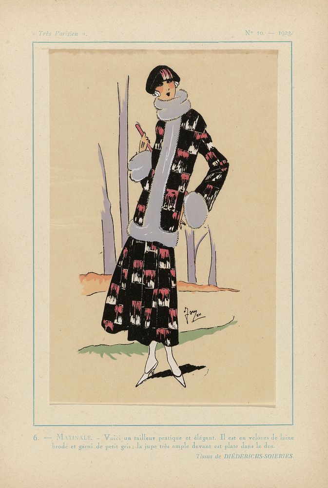 IdentificatieTitel(s): Très Parisien, 1923, No 10: 6. - MATINALE. - Voici un tailleur pratique...Objecttype:…