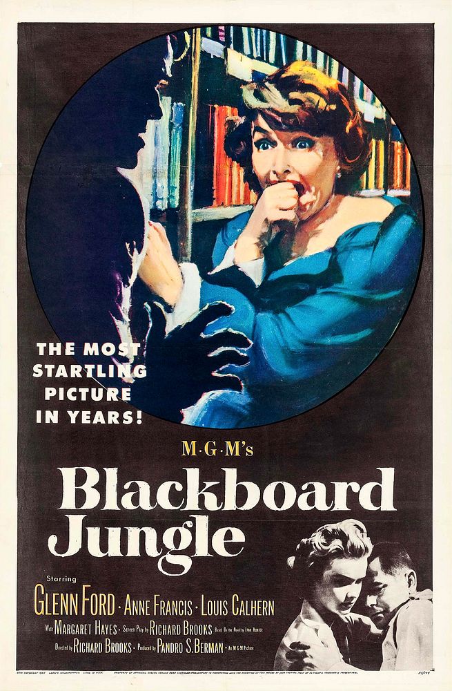 Theatrical release poster for the 1955 film Blackboard Jungle.
