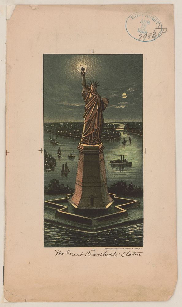 The great Bartholdi statue (1884) by Currier & Ives.