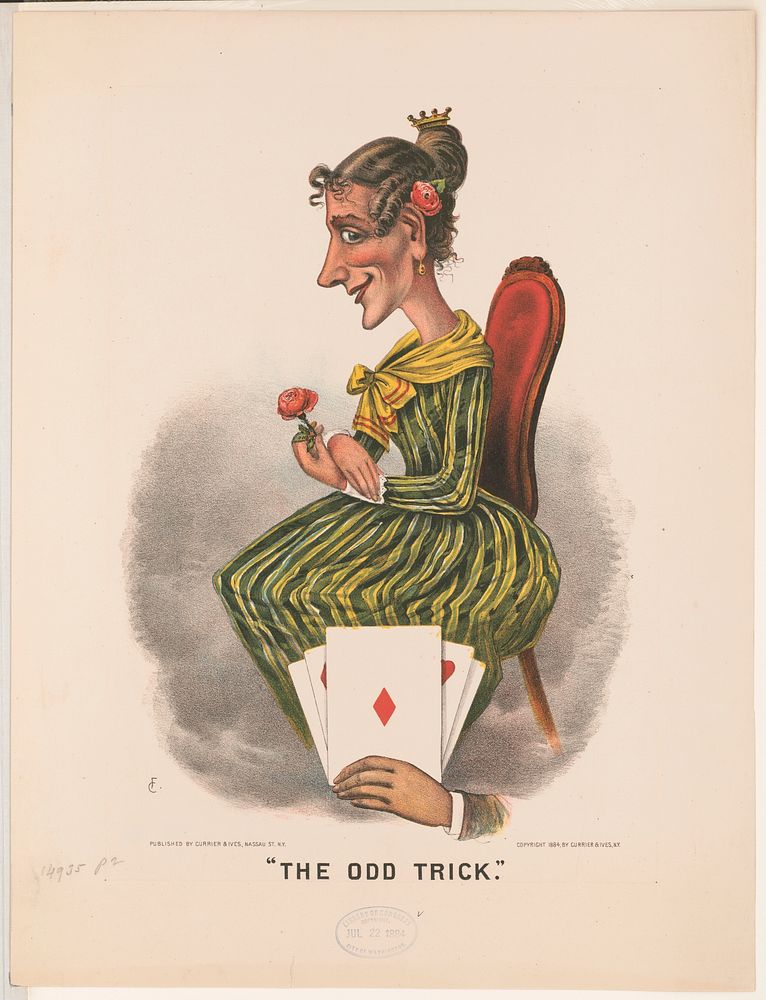 "The odd trick" (1884) by Currier & Ives