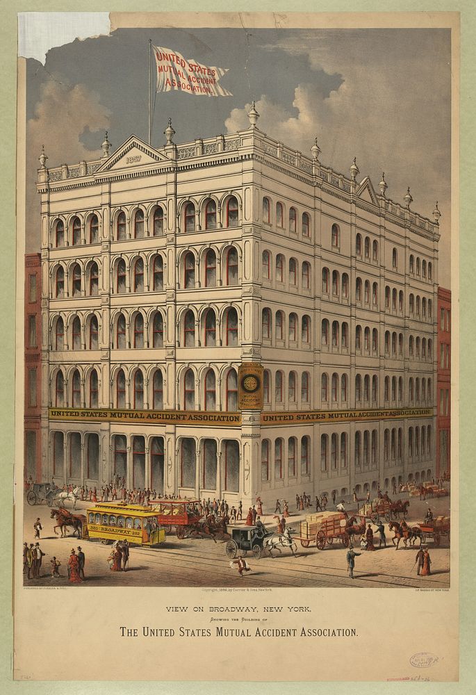 The United States Mutual Accident Association (1886) by Currier & Ives