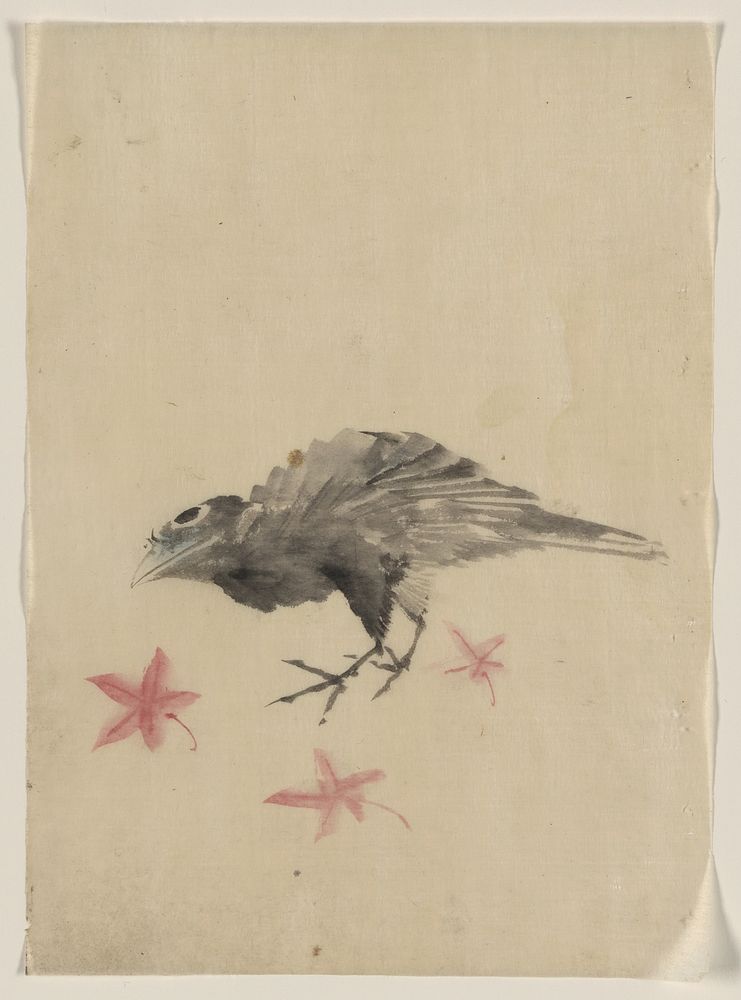 Raven with Spiderwort (ca.1830) by Katsushika Hokusai