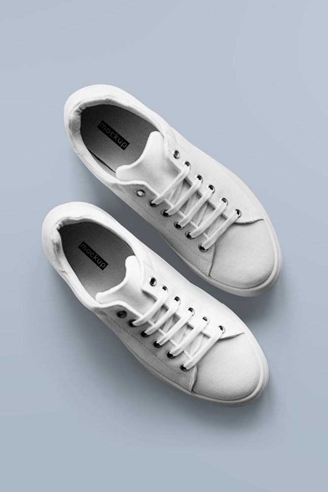 Woman's shoes psd white canvas sneakers
