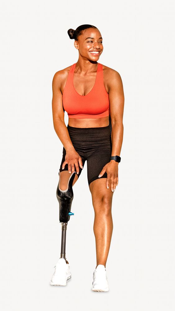 Fit paralympic athlete isolated image