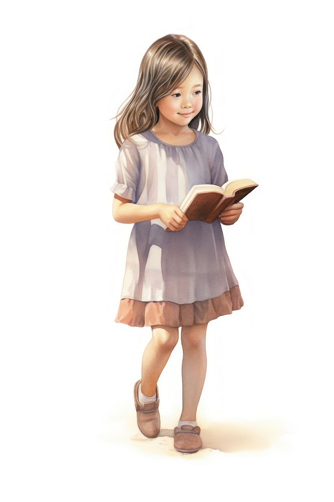 Reading child publication portrait. AI generated Image by rawpixel.