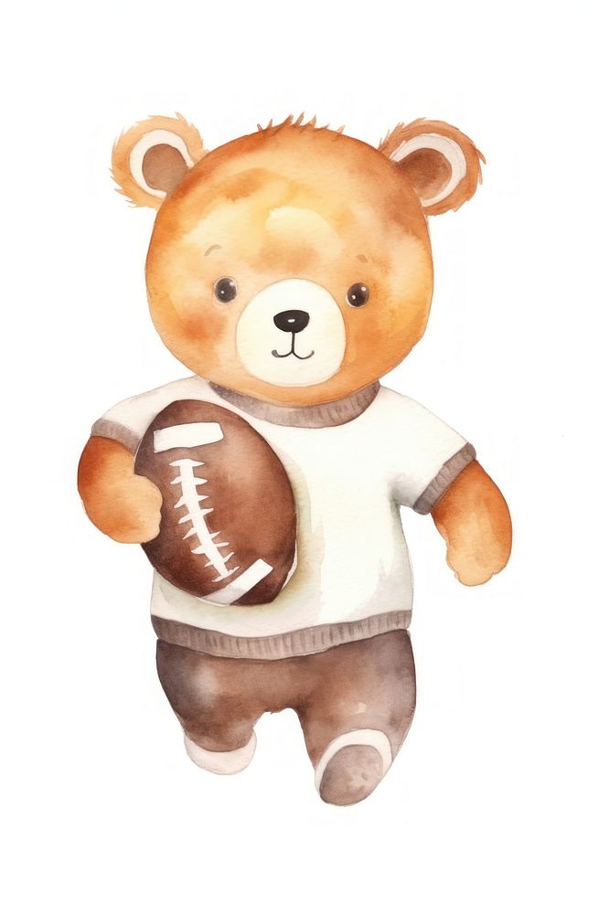 Bear football cartoon sports. 